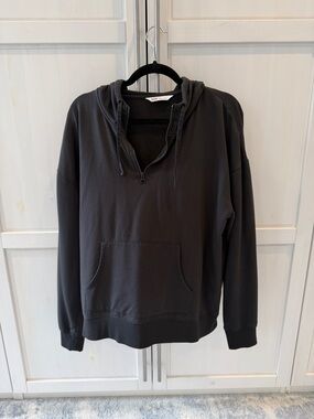 DSG Black Quarter-Zip Hoodie with Front Pocket